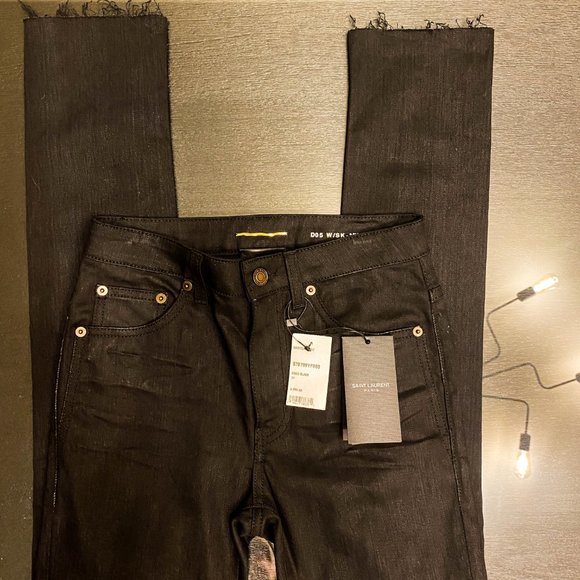 Saint Laurent D02 High-Rise Frayed Hem Jeans - Picture 5 of 11